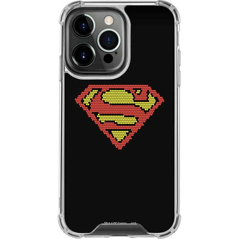 DC Comics Superman Logo Pixels iPhone 14 Pro Clear Case
